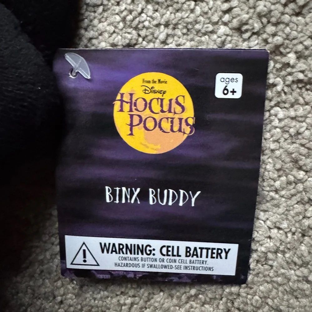 Light Up Disney Hocus Pocus Thackery Binx Black Cat Plush Halloween Stuffed Toy.